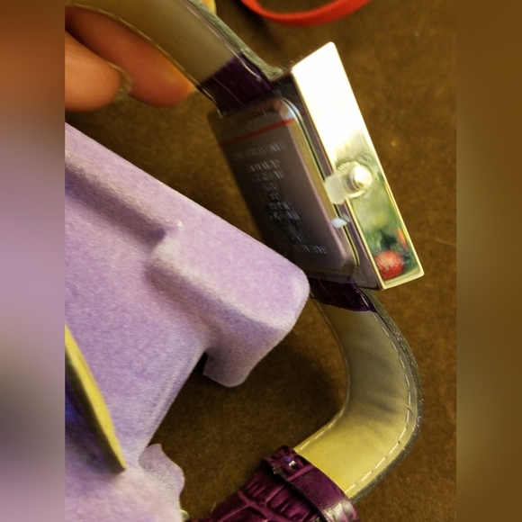 NIB Red by Waltham Wrist Watch Purple Faux Stones Alligator Band - Picture 15 of 16